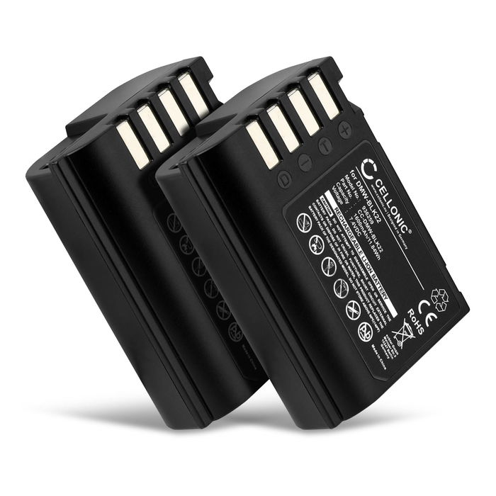 2x Vaihtoakku kameraan Panasonic DMW-BLK22, vara-akku 1600mAh