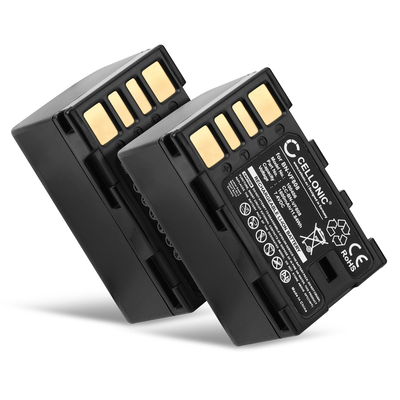 2x Akku kameraan JVC GC-PX100, GZ-HM200, GZ-MG330, GY-HM100, GR-D728, BN-VF808, N-VF823 - BN-VF808 BN-VF815 BN-VF823 BN-VF915 (1500mAh, 3.7V) tuotemerkiltä CELLONIC