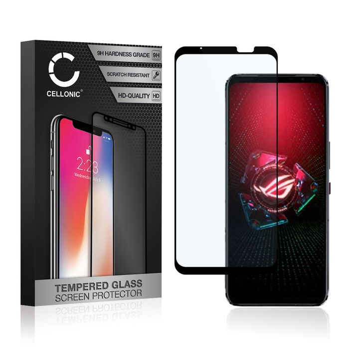 Screen Protector for ASUS ROG Phone 5 / 5s / 5s Pro Phone Screen Cover - 3D Full Cover 0,33mm Full Glue 9H Tempered Glass Smartphone Display Screen Guard Black