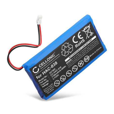 Battery for Nintendo Mario Kart Live: Home Circuit HAC-038 (1750mAh, 3.7V) from CELLONIC