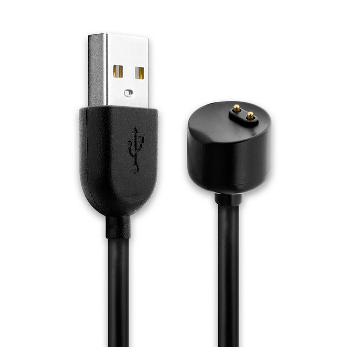 USB-kaapeli älykelloon Amazfit Band 5 / Xiaomi Mi Band 5 / Mi Band 6 - 1A, latausjohto. Musta PVC kaapeli
