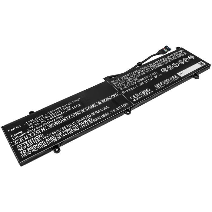 Akku tietokoneeseen Lenovo Yoga Slim 7 15, 7-15IMH05, 5B10X18187, L19M4PF2 - 15.36V 4500mAh tuotemerkiltä subtel