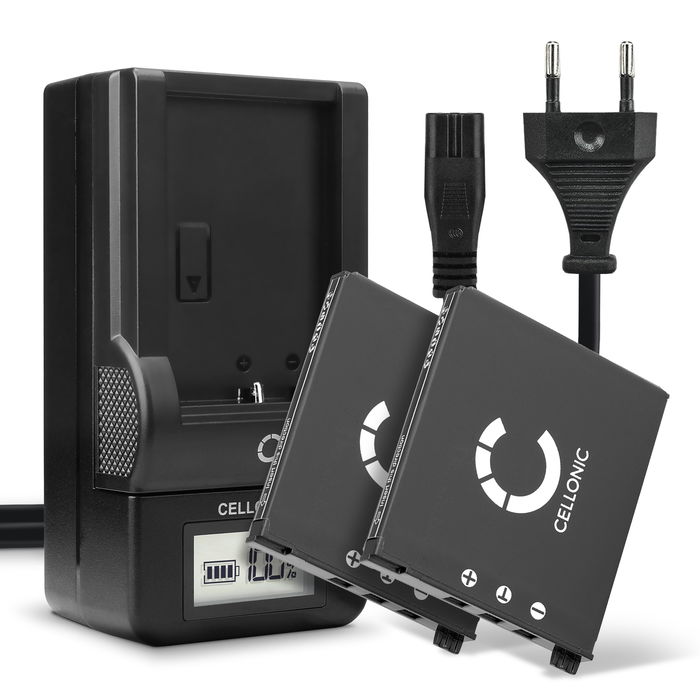 2x Vaihtoakku kameraan Casio Exilim EX-FS10, vara-akku 720mAh  + Laturi