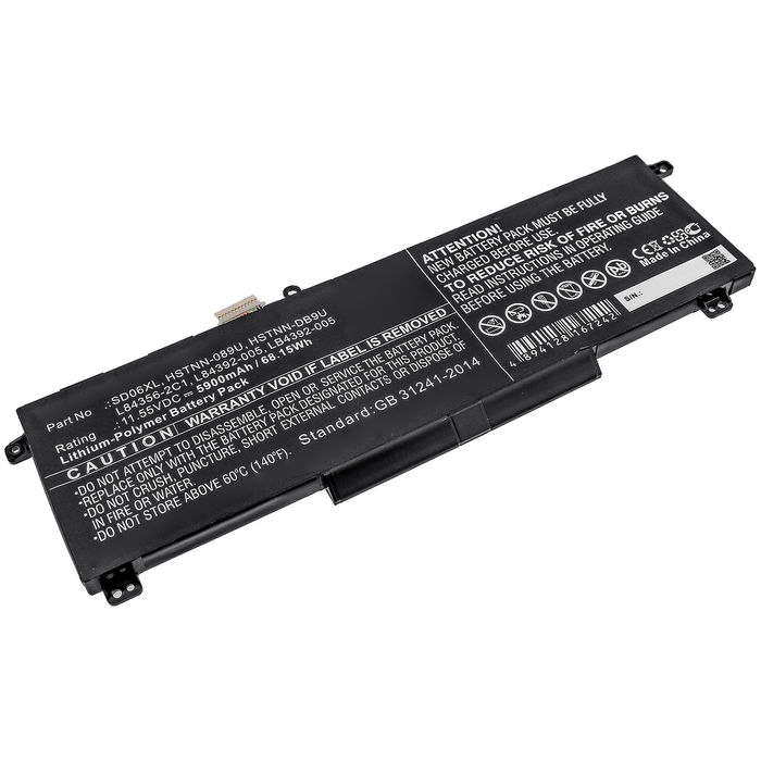 Akku tietokoneeseen HP Omen 15 2020 / EK0000 Series - HSTNN-089U, 5900mAh, 11.55V vaihtoakku