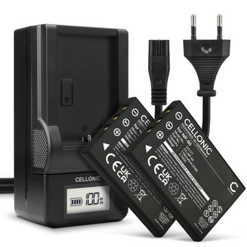 2x Akku + Laturi kameraan JAY-tech JayCam CX330, JayCam DC6000, Jay Media i5100, JayCam DXC11 - NP-60 (1180mAh, 3.7V) tuotemerkiltä CELLONIC