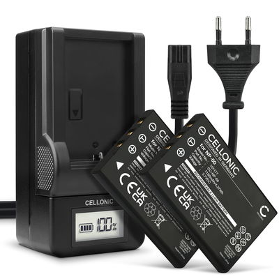 2x Akku + Laturi kameraan JAY-tech JayCam CX330, JayCam DC6000, Jay Media i5100, JayCam DXC11 - NP-60 (1180mAh, 3.7V) tuotemerkiltä CELLONIC