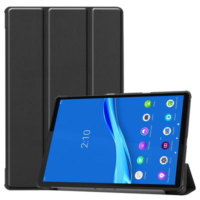 Tabletin suojakotelo Lenovo Tab M10 Plus TB-X606F tukijalalla - Musta Tekonahka, taitettava tablettikotelo