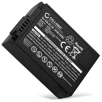 Akku kameraan Nikon Z fc, Z 50, Z 30, EN-EL25, VFB12502 - EN-EL25, VFB12502 (1280mAh, 7.6V) tuotemerkiltä CELLONIC
