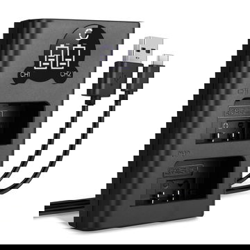 USB-kaksoislaturi (EN-EL25) Nikon Z fc, Z 50, Z 30-laitteille + 1m + USB Kaapeli valmistajalta CELLONIC