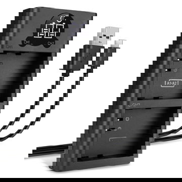 USB-kaksoislaturi A-2 for A-1 – kaksoislaturi Arlo Pro 2-, Arlo Pro- ja Arlo Go (VMA4410 / VML4030) -kameroiden akkuille, latauskaapeli, virtalähde