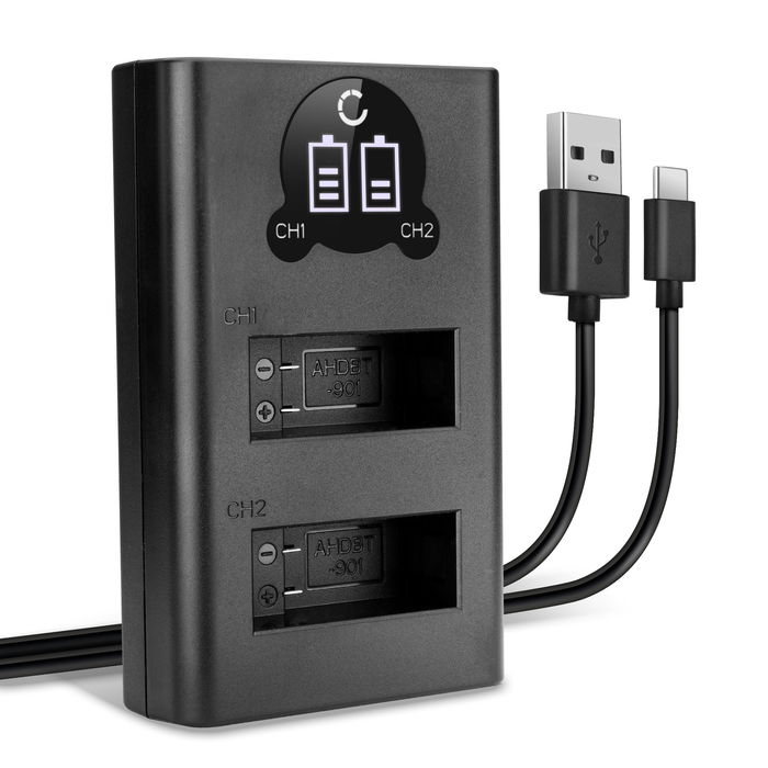 USB Tupla Laturi GoPro Hero 9 Latausasema kaksoislaturi Verkkolaturi