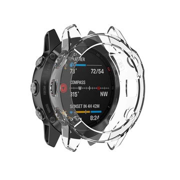 Suojakotelo Garmin Fenix 6 / Fenix 6 Pro / Fenix 6 Solar - 47mm urheilukellolle - Läpinäkyvä TPU