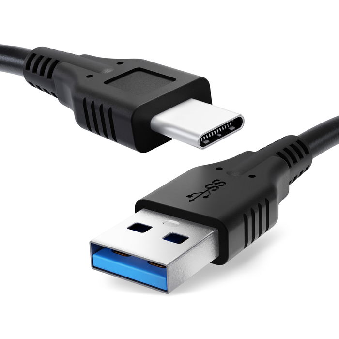 USB-johto kännykkään Umidigi Bison (2020), Bison (2021), Bison GT, Bison Pro - USB C Type C, 3A, 1m latausjohto. Musta PVC datakaapeli