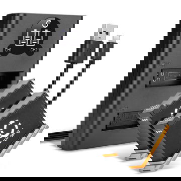 2x Battery + Dual Charger for DJI Osmo Action Cam (CP.OS.00000020.01) DJI AB1, DJI P01, DJI PT1 1220mAh von CELLONIC