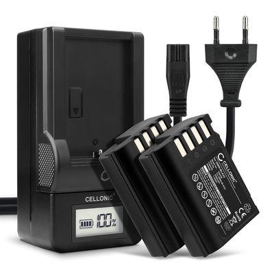 2x Akku + Laturi kameraan Panasonic Lumix G9 GH5 II GH5S DC-GH5 II DC-GH6 DC-S5 II DC-S5 IIX DC-G9 II - DMW-BLK22 (2250mAh, 7.4V) tuotemerkiltä CELLONIC