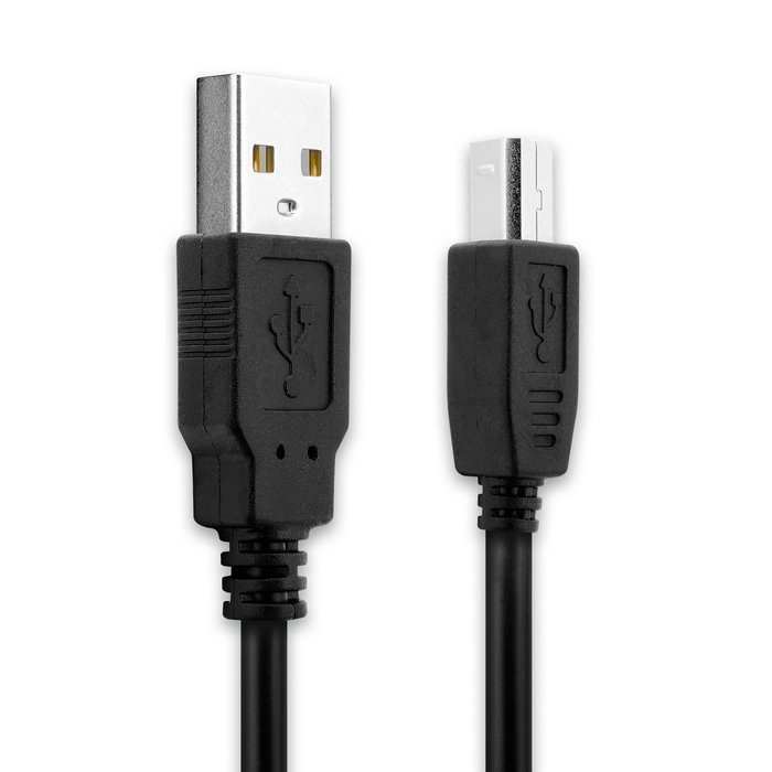 USB-johto laitteeseen USB 2.0-Druckerkabel A-Stecker auf B-Stecker, 1,8 m - , 1,8 m latausjohto. Musta PVC USB-kaapeli