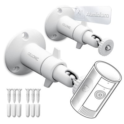 2x Kameran seinäkiinnike 1/4" kierreruuvilla, Arlo, Ring, Blink, Eufy, Reolink, Wyze, Zumimall valvontakameran seinäteline sisälle tai ulos