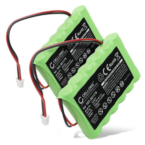2x Vaihtoakku laitteelle Visonic PowerMaster 30 Control Panel 103-301179 (1500 mAh, 7,2 V) tuotemerkiltä CELLONIC