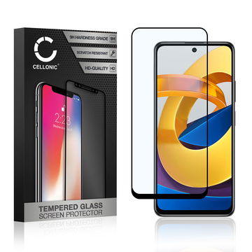 Panssarilasi puhelimeen Xiaomi Poco M4 Pro 5G - 3D Case-friendly, 9H, 0,33mm, Full Glue, Musta, CELLONIC