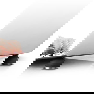 Kannettavan tukijalat kaikille kannettaville tietokoneille, magneetit, musta Silikoni