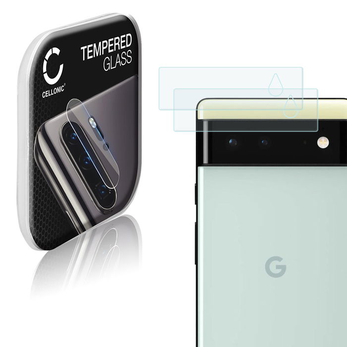 2x Puhelimen kameran suojalasi Google Pixel 6 älypuhelimeen - 9H, 0,33mm, Full Glue, Läpinäkyvä takakameran suojalasi