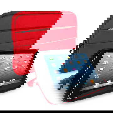 CELLONIC Universal Protective Tablet Sleeve Case with Stand for 10.1 Inch Tablets Nylon Anti-Shock Bubble Padding Water Repellent Shockproof Slim Cover Bag - Red