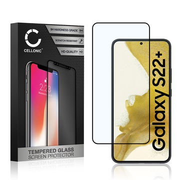 Panssarilasi puhelimeen Samsung Galaxy S22 Plus - 3D Case-friendly, 9H, 0,33mm, Full Glue, Musta, CELLONIC