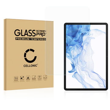 Näytönsuojalasi tablettiin Samsung Galaxy Tab S8 X700N - 2.5D, 9H, 0,33mm, Full Glue, Läpinäkyvä, CELLONIC