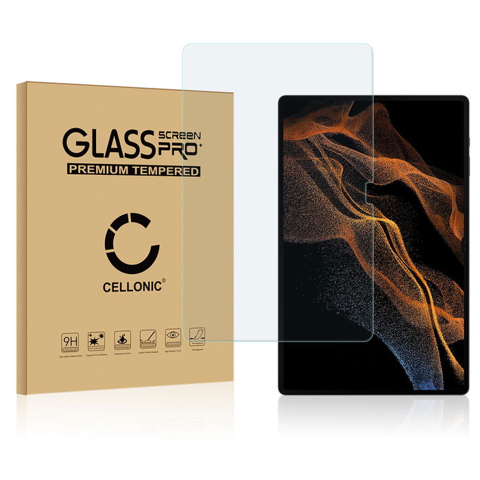 Näytönsuojalasi tablettiin Samsung Galaxy Tab S8 ultra X906B - 2.5D, 9H, 0,33mm, Full Glue, Läpinäkyvä, CELLONIC
