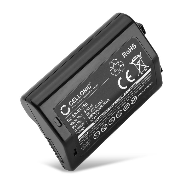 Vaihtoakku kameraan Nikon EN-EL18d, vara-akku 2600mAh 