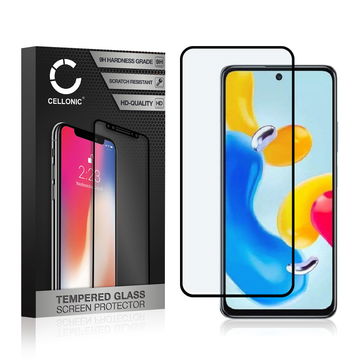 Panssarilasi puhelimeen Xiaomi Redmi Note 11S - 3D Case-friendly, 9H, 0,33mm, Full Glue, Musta, CELLONIC