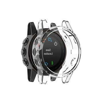 Suojakotelo Garmin Fenix 5S Plus urheilukellolle - Läpinäkyvä TPU