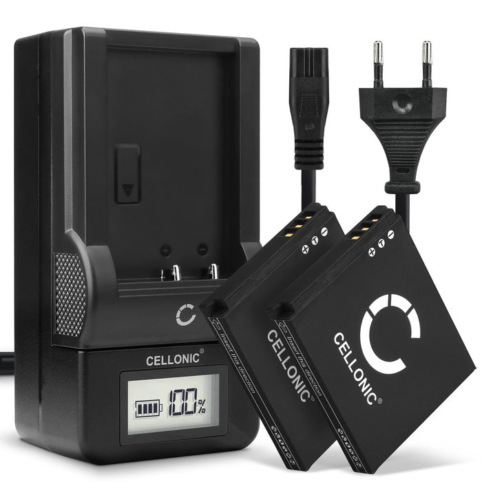 2x Canon Digital IXUS 80 IS akku, 850mAh vaihtoakku + Laturi tuotemerkiltä Cellonic