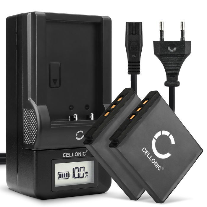 2x Akku + Laturi kameraan Kodak Easyshare M1033 M1093 IS M2008 V1073 V1233 V1253 V1273 PlaySport Zx3 PlayTouch Zi10 Zi8 - KLIC-7004 (700mAh, 3.7V) tuotemerkiltä CELLONIC