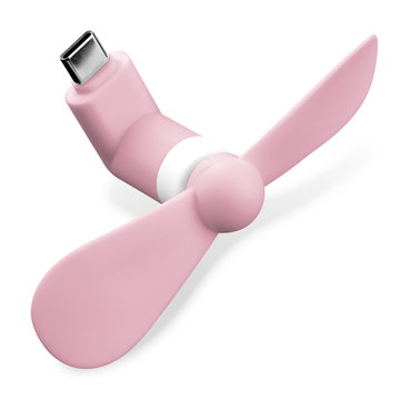 USB-C-tuuletin älypuhelimeen tai tablettiin, CELLONIC, tuuletin USB-C-liitännällä, Android-minituuletin, vaaleanpunainen matkatuuletin, hiljainen ja pieni
