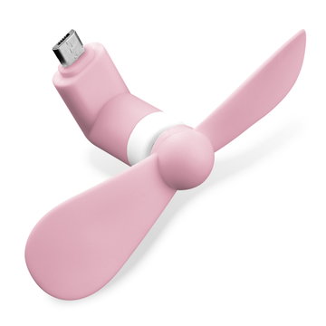 USB-C-tuuletin älypuhelimeen tai tablettiin, CELLONIC, tuuletin USB-C-liitännällä, Android-minituuletin, vaaleanpunainen matkatuuletin, hiljainen ja pieni