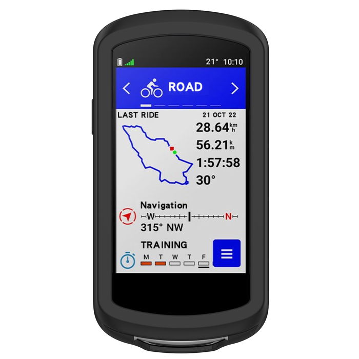 Musta Garmin Edge 1040 Solar pyörätietokoneen suojakotelo, Silikoni