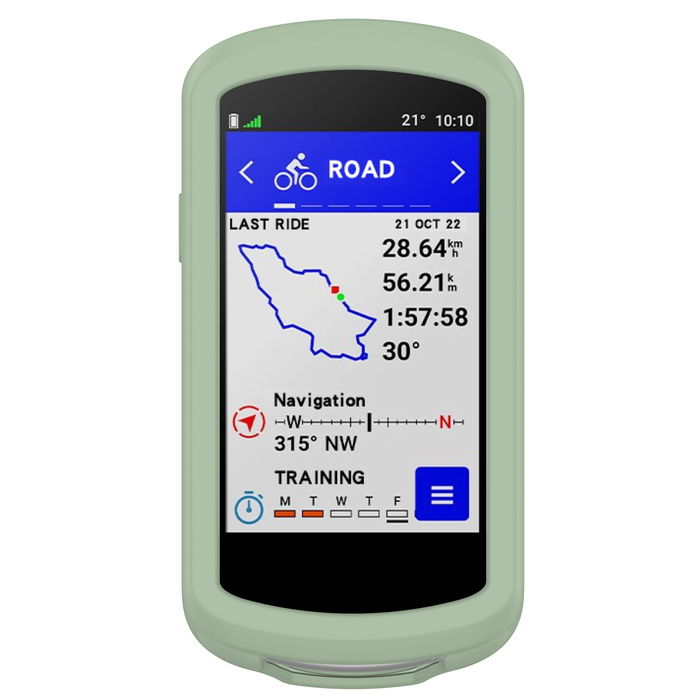 Garmin Edge 1040 Case Cover - Soft Silicone Protective GPS Sat Nav Shockproof Rubber Travel Bumper SatNav Case - Green