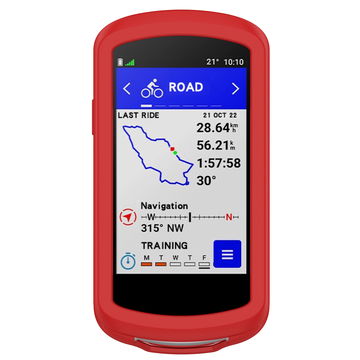 subtel Silicone Case for Garmin Edge 1040 / Edge 1040 Solar Cover - Protective Bumper Shell Skin Shockproof Rubber Housing for GPS SatNav Sat Nav Navi - Red