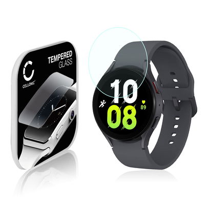 Näytönsuojalasi älykelloon Samsung Galaxy Watch 5 - 44mm - 2.5D, 9H, 0,30mm, Full Glue - Läpinäkyvä älykellon suojalasi