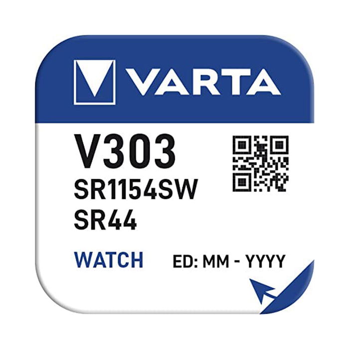Varta V303 (SR44) Button Battery for Watches & More - x1