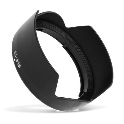 Vastavalosuoja ES-65B kameraan Canon RF 50mm F1.8 STM - bajonetti kukkamalli / tulppaani / terälehti vastavalosuoja tuotemerkiltä CELLONIC