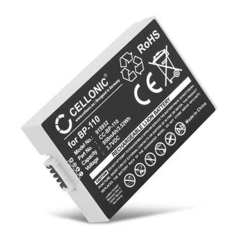 Akku kameraan Canon LEGRIA HF R28 VIXIA HF R20 VIXIA HF R200 VIXIA HF R21 - BP-110 (950mAh, 3.7V) tuotemerkiltä CELLONIC