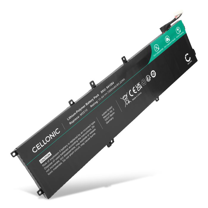 1x Akku tietokoneeseen Dell XPS 15 9530, XPS 15 9550, Precision 5510, 4GVGH, 1P6KD, 01P6KD - 11.55V 6000mAh tuotemerkiltä CELLONIC