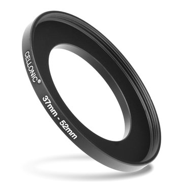 Sovitinrengas kameraan 37 mm - 52 mm, korotusrengas, matta musta step up ring