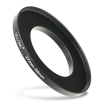 Sovitinrengas kameraan 37 mm - 58 mm, korotusrengas, matta musta step up ring