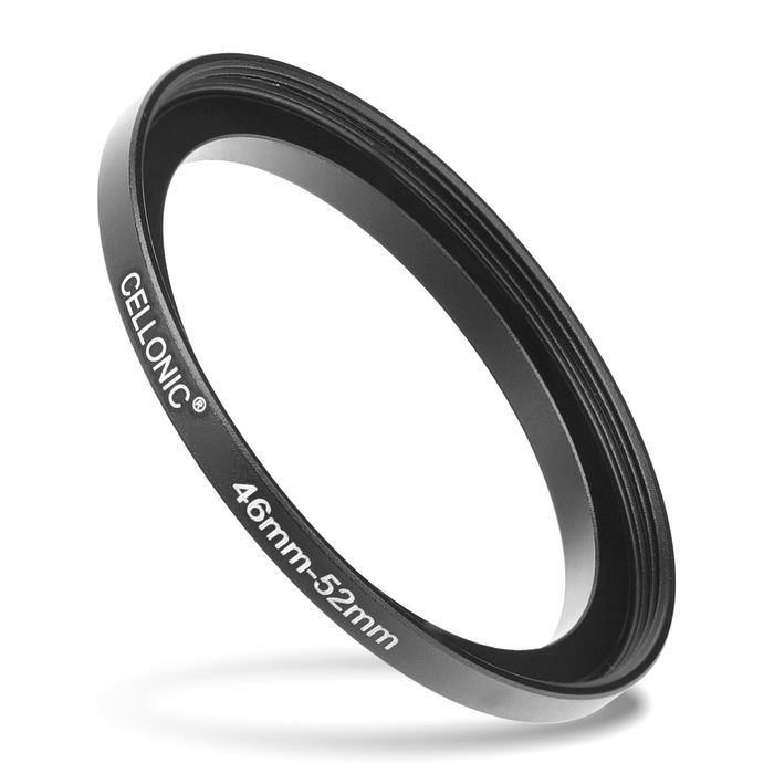 Sovitinrengas kameraan 46 mm - 52 mm, korotusrengas, matta musta step up ring