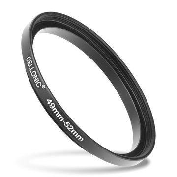 Sovitinrengas kameraan 49 mm - 52 mm, korotusrengas, matta musta step up ring