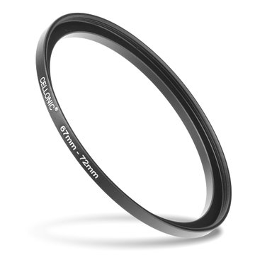 Sovitinrengas kameraan, 67 mm - 72 mm korotusrengas, matta musta step up ring