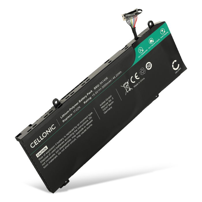 Akku tietokoneeseen Dell Alienware M15 2018, M17 2019, G7 7790, G7 7590, G5 15 5590, G7 17 7790, 1F22N, XRGXX - 15.4V 3000mAh tuotemerkiltä subtel